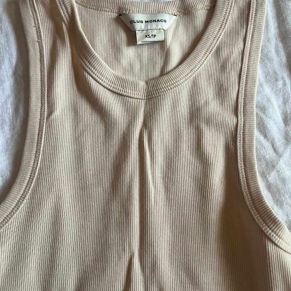 Club Monaco Racerback Ribbed Tank in Light Pink - Picture 6 of 6